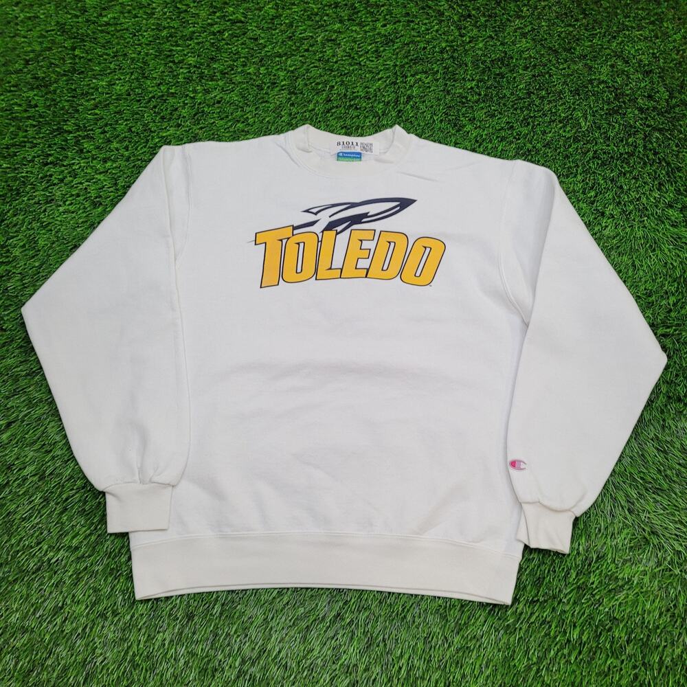 Vintage Toledo Rockets Sweatshirt Womens Medium 21x25 White